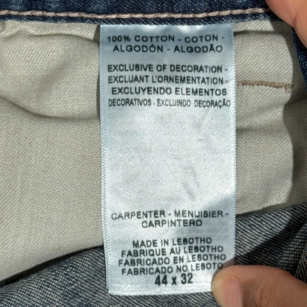 Signature by Levi Strauss & Co Carpenter Jeans Mens 44x32 Blue Workwear Utility